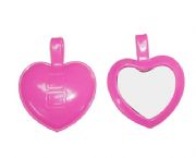 玫紅色心形PVC化妝鏡