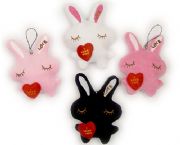 愛心兔毛絨掛件